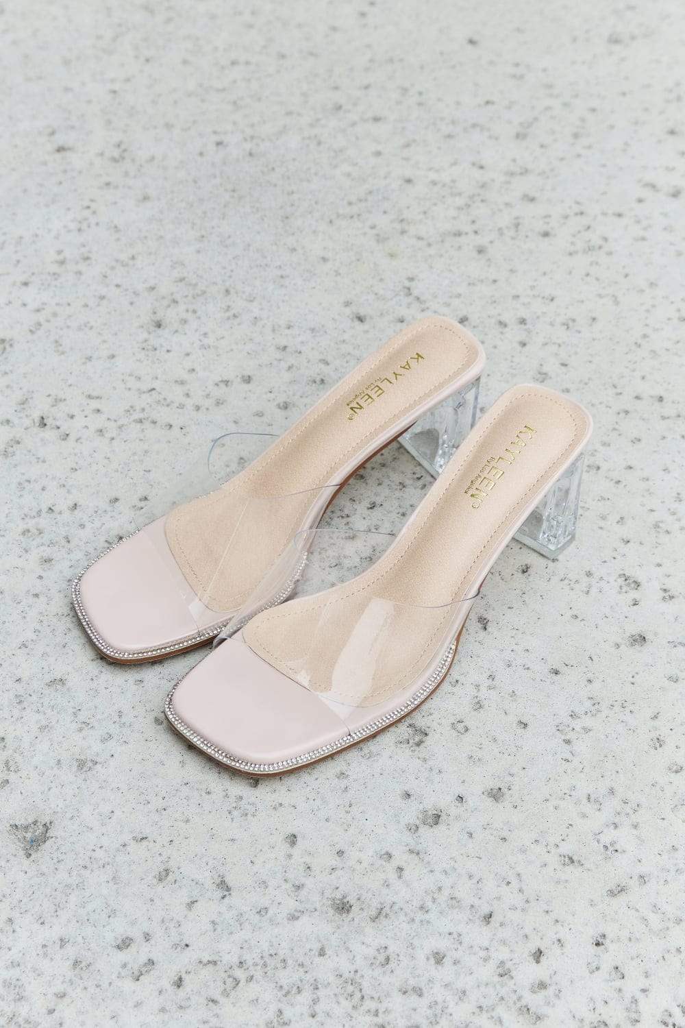 DDK Make Myself Clear Mule Block Heels - Trendsi - Flyclothing LLC