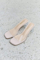 DDK Make Myself Clear Mule Block Heels - Trendsi - Flyclothing LLC