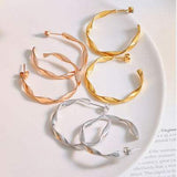 Titanium Steel C-Hoop Earrings - Trendsi - Flyclothing LLC