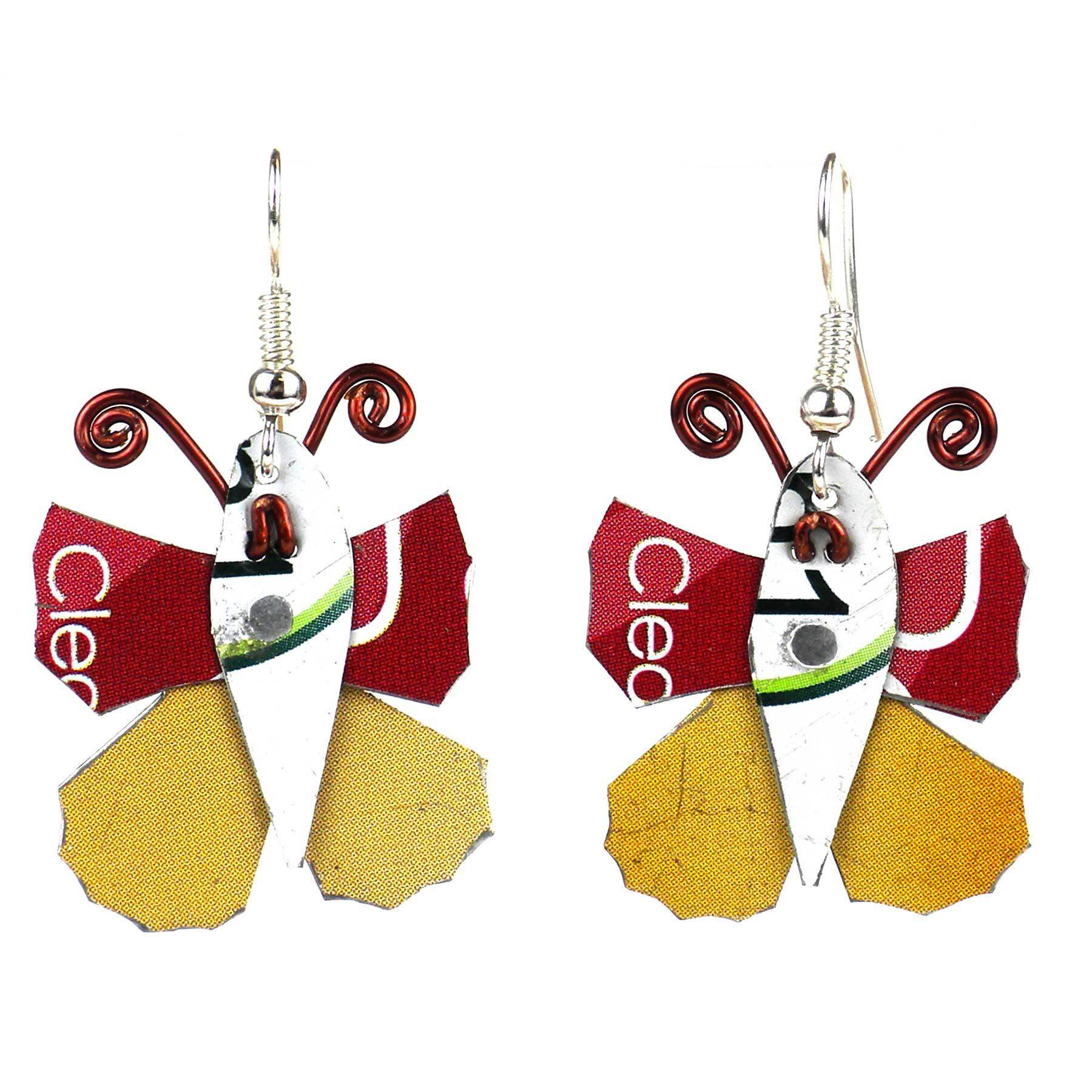 Set of 10 Tin Can Butterfly Earrings - Creative Alternatives - Flyclothing LLC