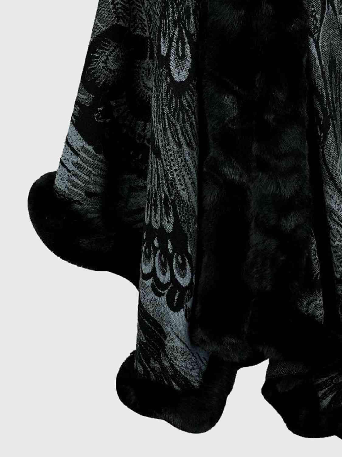 Printed Open Front Poncho - Trendsi - Flyclothing LLC