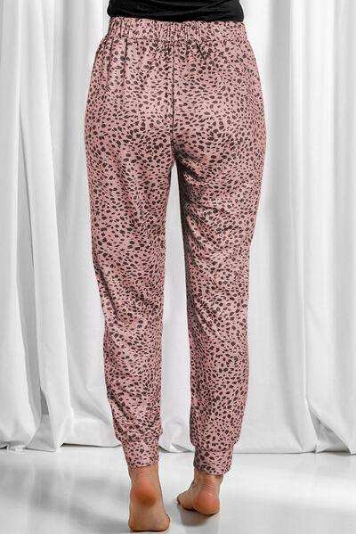 Full Size Leopard Drawstring Pocketed Pants - Trendsi - Flyclothing LLC