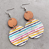 Round Shape Wooden Dangle Earrings - Trendsi