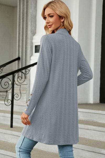 Open Front Long Sleeve Cardigan - Trendsi - Flyclothing LLC