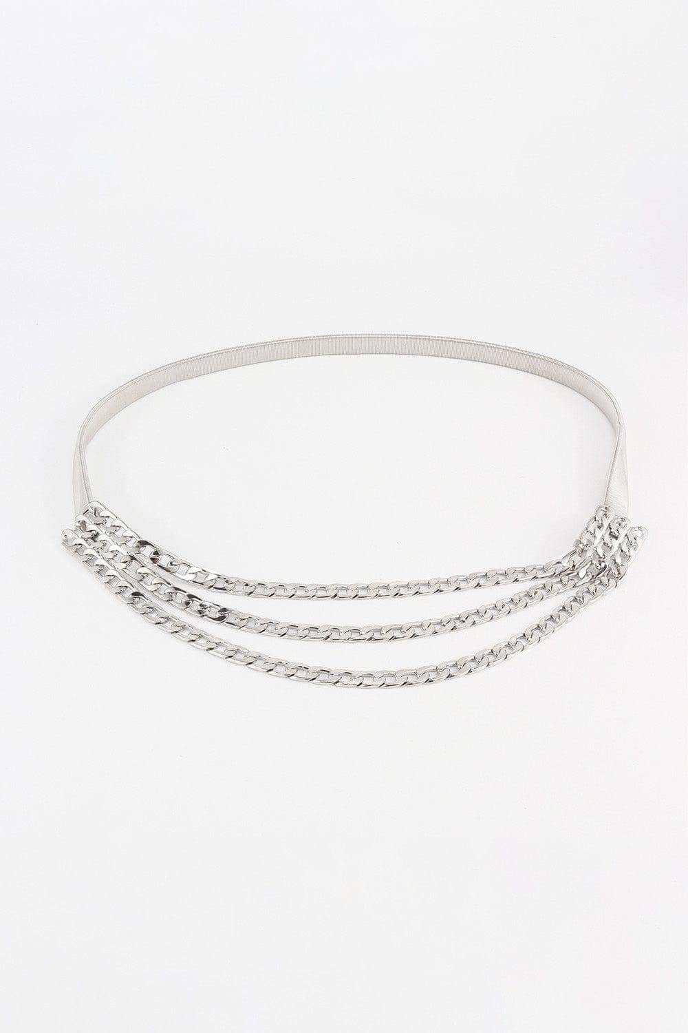 Metal Triple-Layered Chain Belt - Trendsi