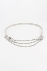 Metal Triple-Layered Chain Belt - Trendsi