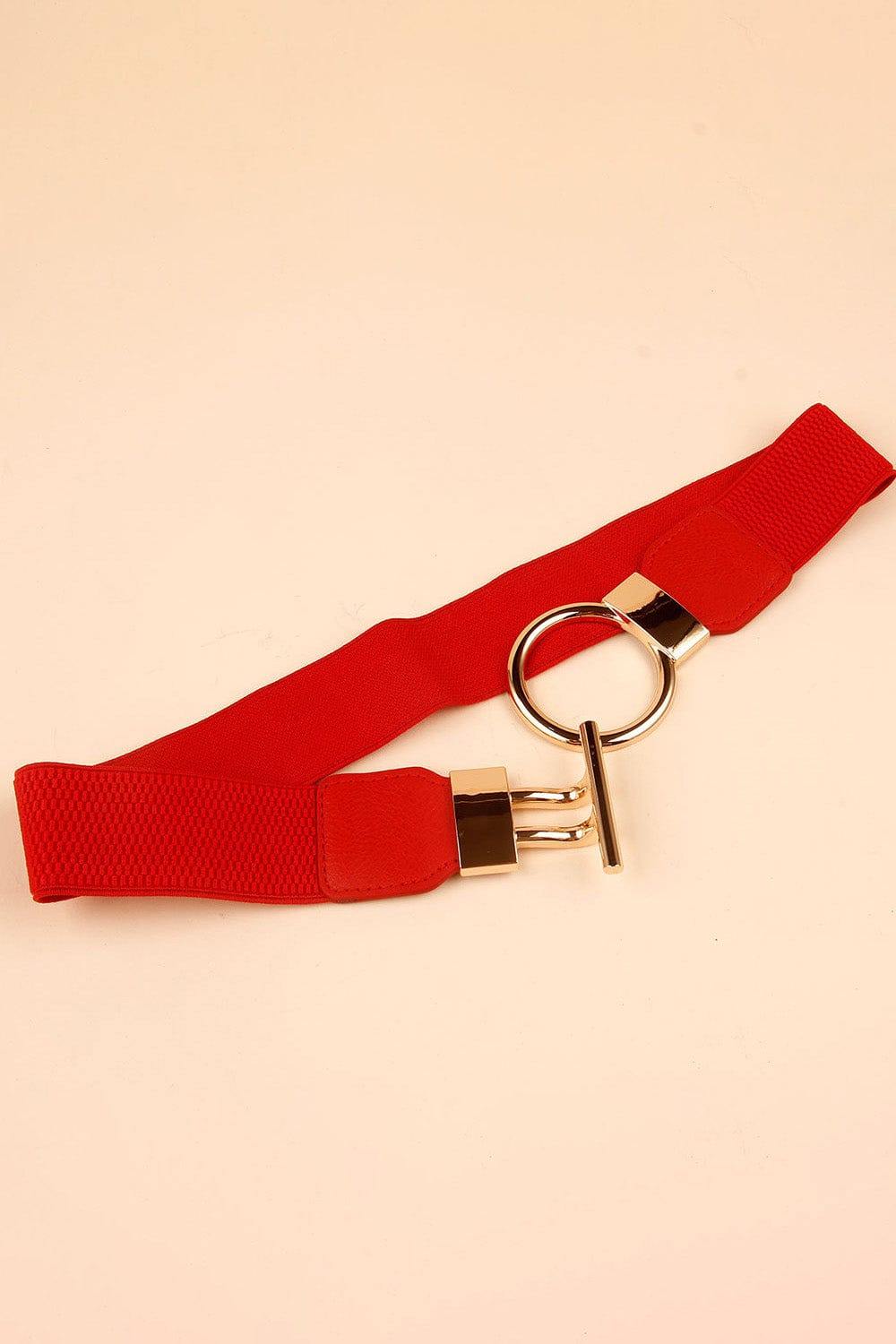 Circle Shape Buckle Zinc Alloy Buckle PU Leather Belt - Trendsi - Flyclothing LLC
