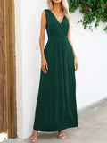 Surplice Neck Sleeveless Maxi Dress - Trendsi - Flyclothing LLC