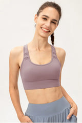 Scoop Neck Long Sports Bra - Trendsi - Flyclothing LLC