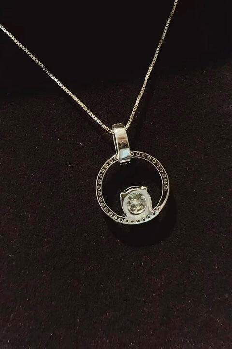 1 Carat Moissanite 925 Sterling Silver Necklace - Trendsi - Flyclothing LLC
