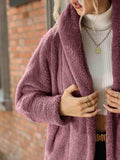 Open Front Hooded Teddy Coat - Trendsi - Flyclothing LLC