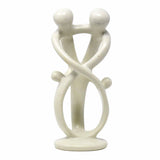 Natural 8-inch Tall Soapstone Family Sculpture - 2 Parents 2 Children - Smolart - Smolart