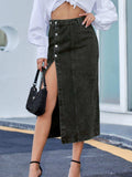 Button Down Denim Skirt - Trendsi - Flyclothing LLC