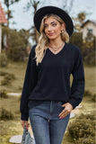 V-Neck Dropped Shoulder Blouse - Trendsi - Flyclothing LLC