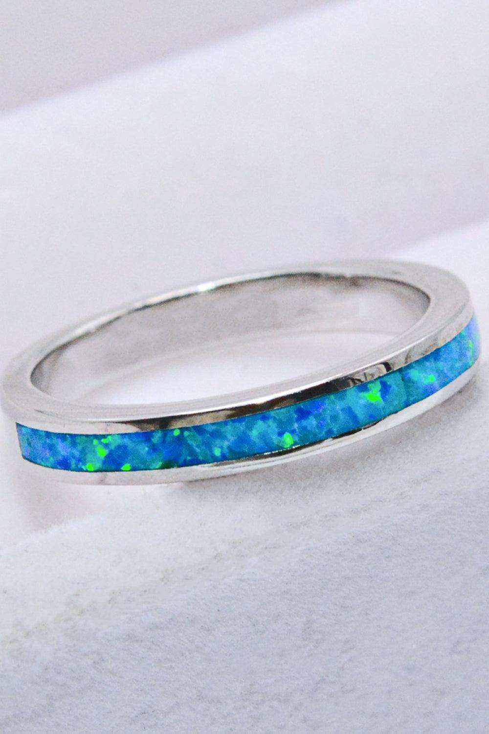 925 Sterling Silver Opal Ring in Sky Blue - Trendsi - Flyclothing LLC