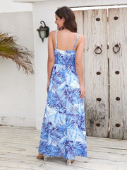 Printed Surplice Spaghetti Strap Dress - Trendsi