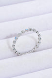 925 Sterling Silver Zircon and Natural Moonstone Ring - Trendsi