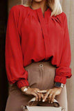 Button Up Round Neck Long Sleeve Shirt - Trendsi - Flyclothing LLC