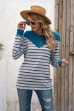 Striped Round Neck Long Sleeve T-Shirt - Trendsi - Flyclothing LLC