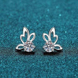 1 Carat Moissanite Butterfly Shape Earrings - Trendsi - Flyclothing LLC