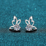 1 Carat Moissanite Butterfly Shape Earrings - Trendsi