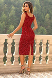 Sequin Sleeveless Slit Dress - Trendsi - Flyclothing LLC