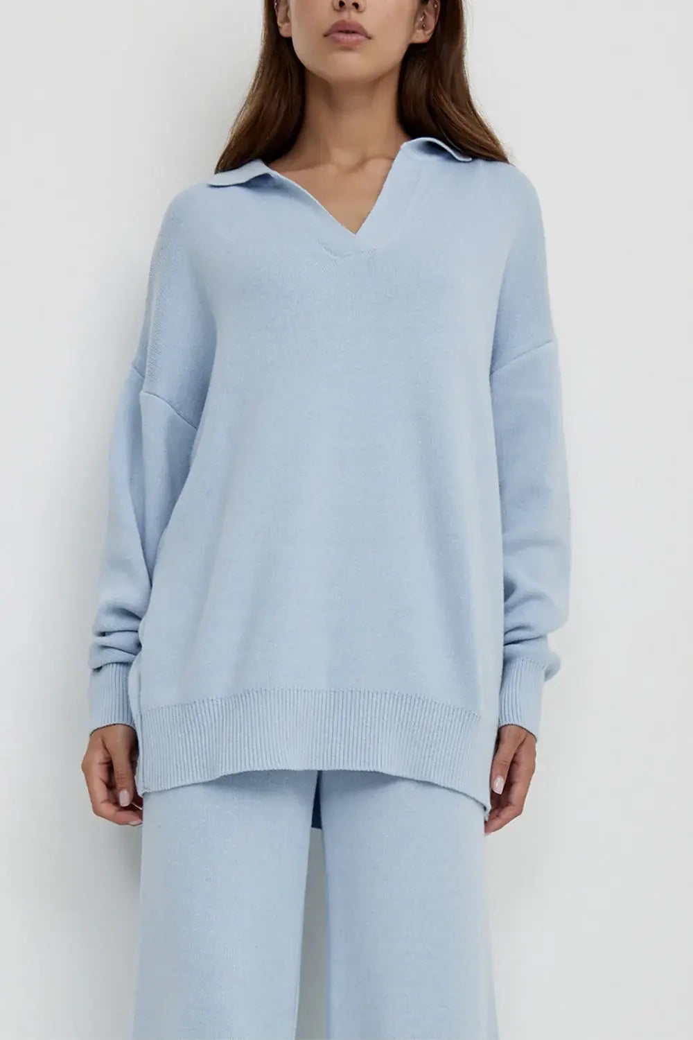 Dropped Shoulder Sweater and Long Pants Set - Trendsi - Flyclothing LLC