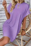 Pocketed Round Neck Short Sleeve Dress - Trendsi - Flyclothing LLC