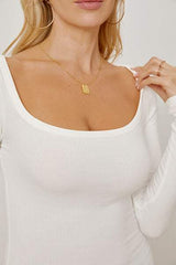 Square Neck Long Sleeve T-Shirt - Trendsi - Flyclothing LLC