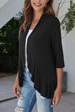 Open Front Ruffle Trim Cardigan - Trendsi - Flyclothing LLC