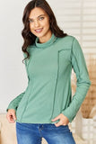 POL Exposed Seam Long Sleeve Knit Top - Trendsi