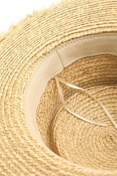 Fame Cutout Woven Straw Hat - Trendsi