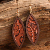 Geometrical Shape Wooden Dangle Earrings - Trendsi - Flyclothing LLC