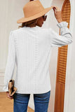 Eyelet V-Neck Flounce Sleeve T-Shirt - Trendsi - Flyclothing LLC