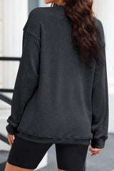 Sequin Candy Cane Round Neck Sweatshirt - Trendsi - Flyclothing LLC