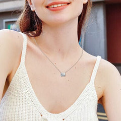 1 Carat Moissanite 925 Sterling Silver Pendant Necklace - Trendsi