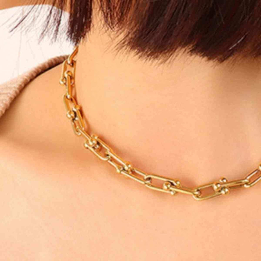 Chunky Chain Titanium Steel Necklace - Trendsi - Flyclothing LLC