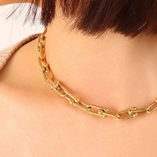 Chunky Chain Titanium Steel Necklace - Trendsi