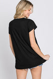 Heimish Full Size Front Button V-Neck Short Sleeve T-Shirt - Trendsi