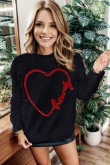 Round Neck Long Sleeve Sweater - Trendsi - Flyclothing LLC