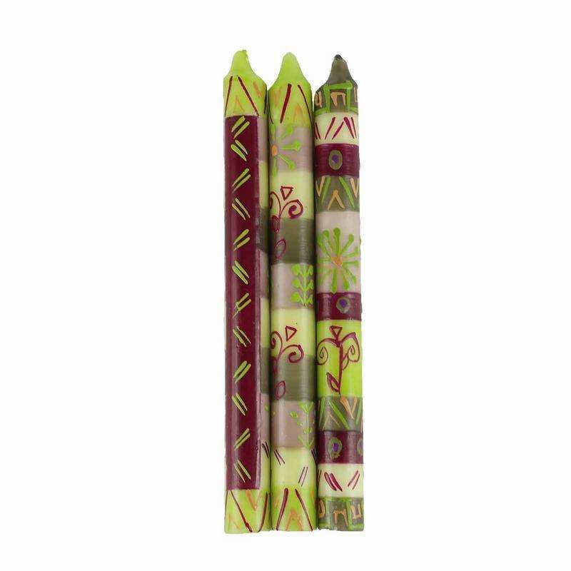 Hand Painted Candles in Kileo Design (three tapers) - Nobunto - Nobunto - Flyclothing LLC