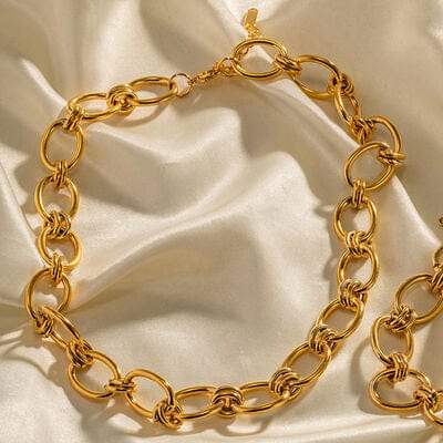 18K Gold-Plated Stainless Steel Necklace - Trendsi - Flyclothing LLC