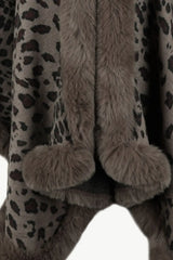 Leopard Open Front Poncho - Trendsi - Flyclothing LLC