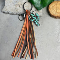 Cactus Keychain with Tassel - Trendsi