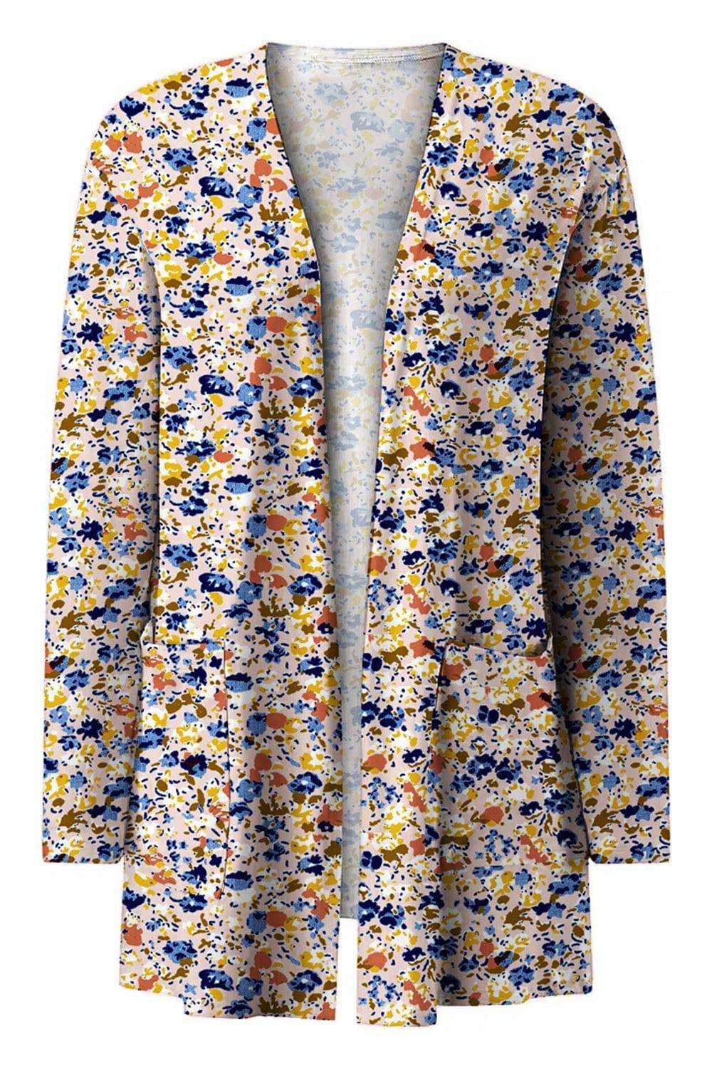 Printed Long Sleeve Cardigan - Trendsi - Flyclothing LLC