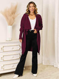 Long Sleeve Open Front Longline Cardigan - Trendsi - Flyclothing LLC