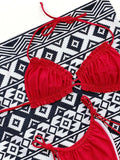 Frill Trill Halter Neck Bikini Set - Trendsi - Flyclothing LLC