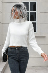 Turtleneck Dropped Shoulder Sweater - Trendsi - Flyclothing LLC