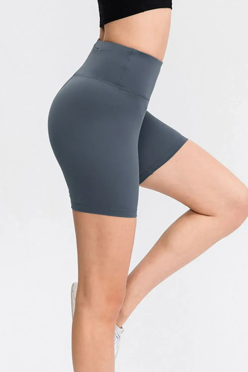 Wide Waistband Sports Shorts - Trendsi - Flyclothing LLC