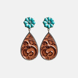 Turquoise Flower Teardrop Earrings - Flyclothing LLC